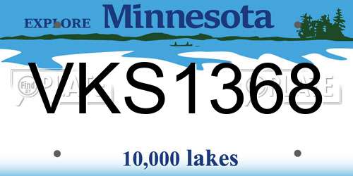 VKS1368 Minnesota License Plate