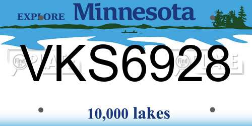 VKS6928 Minnesota License Plate