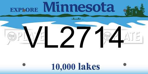 VL2714 Minnesota License Plate