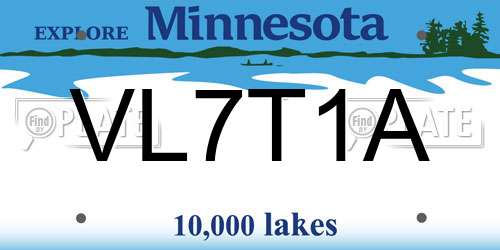 VL7T1A Minnesota License Plate