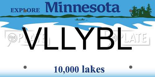 VLLYBL Minnesota License Plate