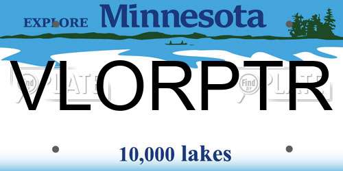 VLORPTR Minnesota License Plate