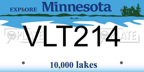 VLT214 Minnesota License Plate
