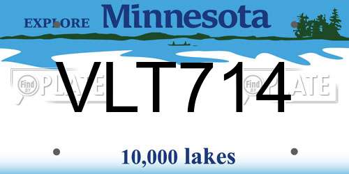 VLT714 Minnesota License Plate