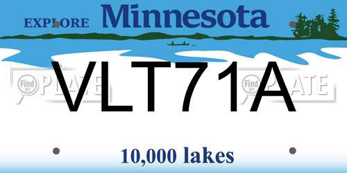 VLT71A Minnesota License Plate