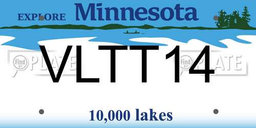 VLTT14 Minnesota License Plate