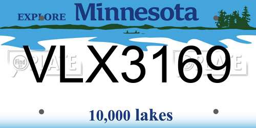 VLX3169 Minnesota License Plate
