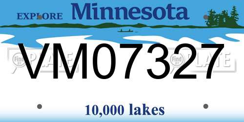 VM07327 Minnesota License Plate
