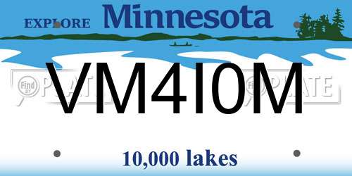 VM4I0M Minnesota License Plate
