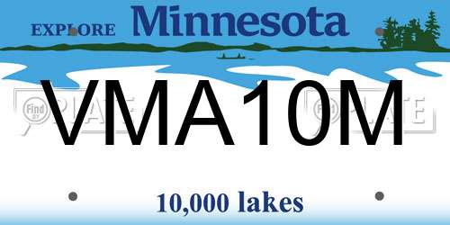 VMA10M Minnesota License Plate