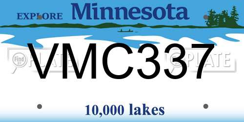 VMC337 Minnesota License Plate