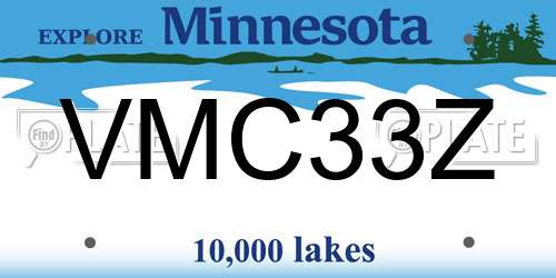VMC33Z Minnesota License Plate