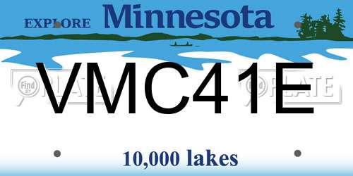 VMC41E Minnesota License Plate