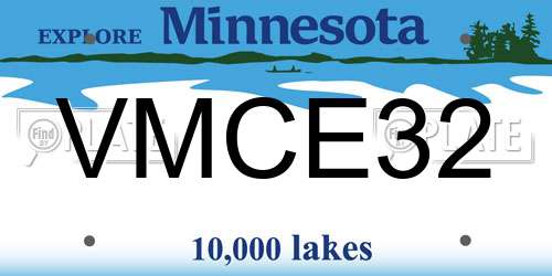 VMCE32 Minnesota License Plate