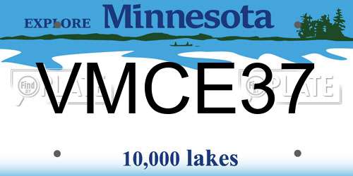VMCE37 Minnesota License Plate