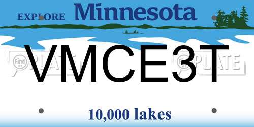VMCE3T Minnesota License Plate
