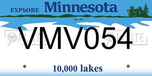 VMV054 Minnesota License Plate
