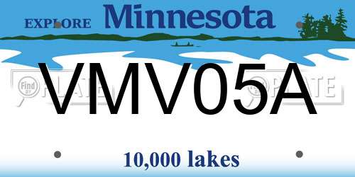 VMV05A Minnesota License Plate
