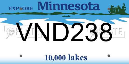 VND238 Minnesota License Plate