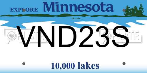 VND23S Minnesota License Plate