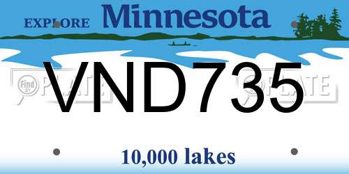 VND735 Minnesota License Plate