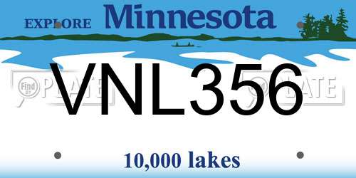VNL356 Minnesota License Plate