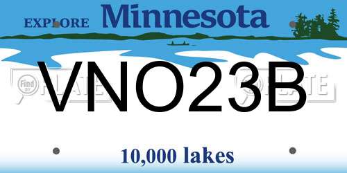 VNO23B Minnesota License Plate