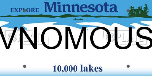 VNOMOUS Minnesota License Plate