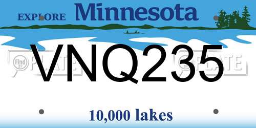 VNQ235 Minnesota License Plate