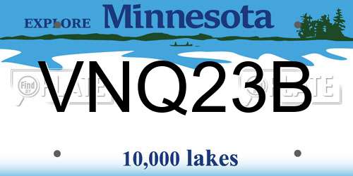 VNQ23B Minnesota License Plate