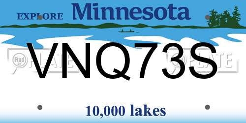 VNQ73S Minnesota License Plate