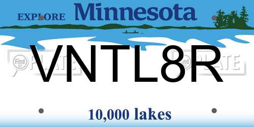 VNTL8R Minnesota License Plate