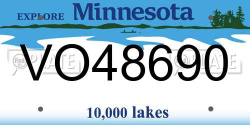 VO48690 Minnesota License Plate