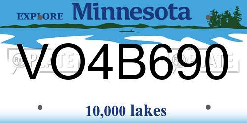 VO4B690 Minnesota License Plate
