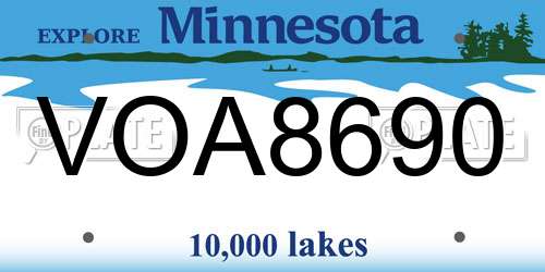VOA8690 Minnesota License Plate