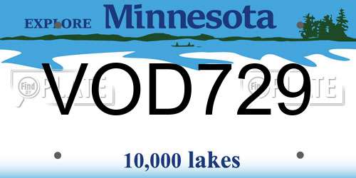 VOD729 Minnesota License Plate