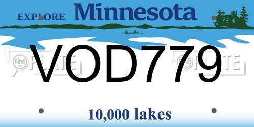 VOD779 Minnesota License Plate
