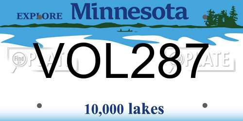 VOL287 Minnesota License Plate