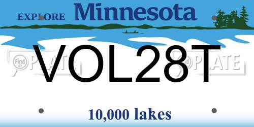 VOL28T Minnesota License Plate