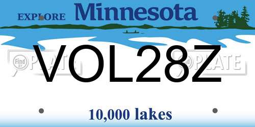 VOL28Z Minnesota License Plate