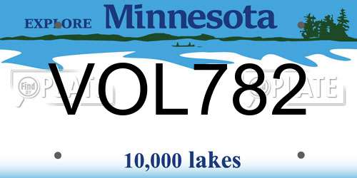 VOL782 Minnesota License Plate