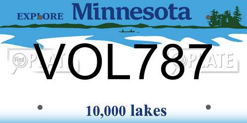 VOL787 Minnesota License Plate