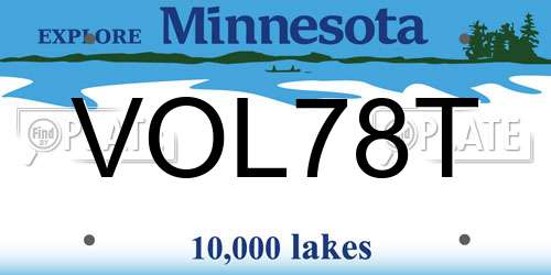 VOL78T Minnesota License Plate
