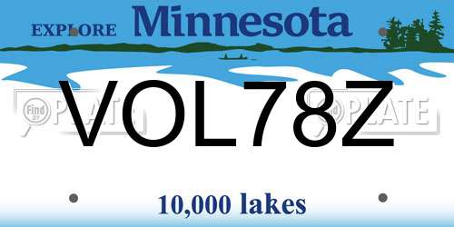 VOL78Z Minnesota License Plate