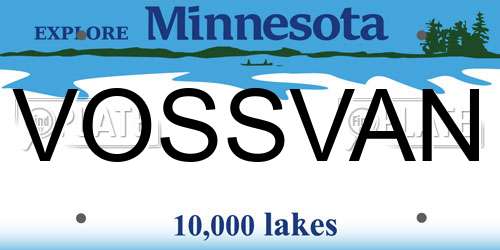 VOSSVAN Minnesota License Plate