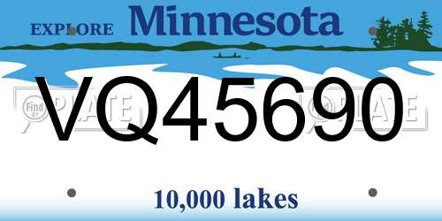 VQ45690 Minnesota License Plate