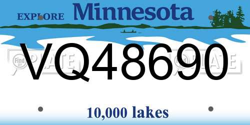 VQ48690 Minnesota License Plate