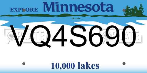 VQ4S690 Minnesota License Plate