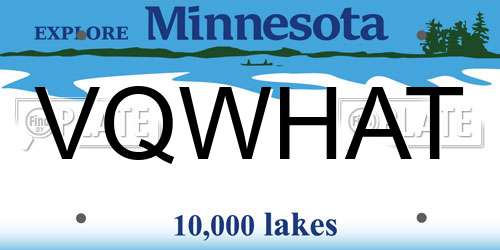 VQWHAT Minnesota License Plate