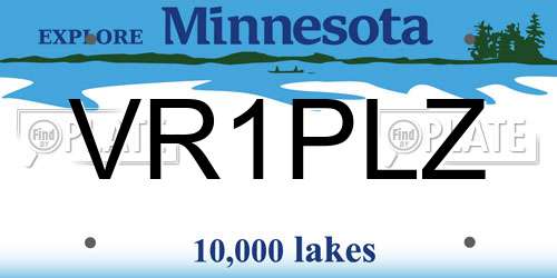 VR1PLZ Minnesota License Plate